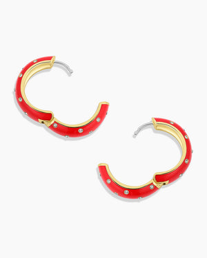 Gorjana Noel Shimmer Hoops in Red