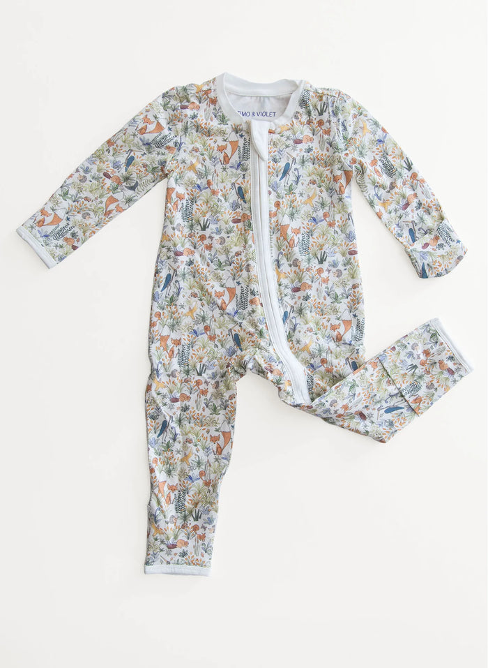 Timo & Violet Baby Zippered One Piece in Foxy Forest