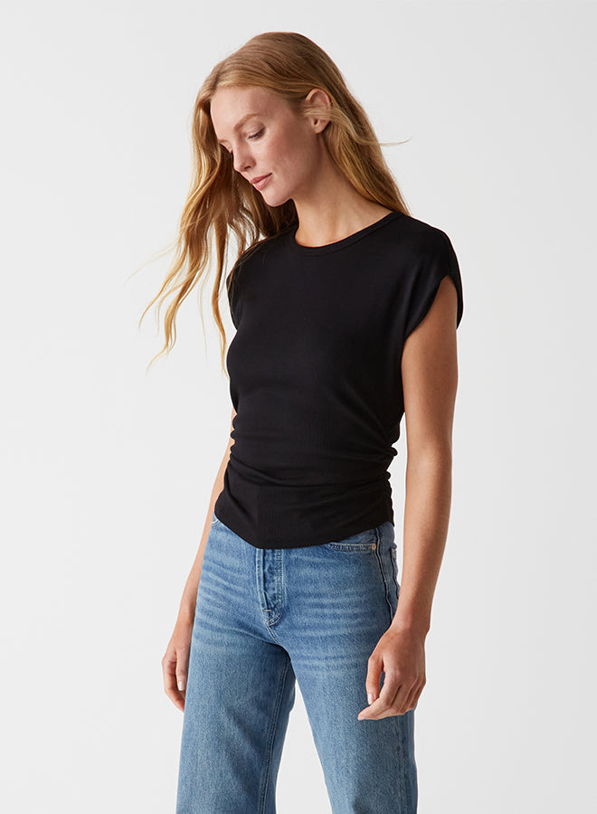 Michael Stars Joni Power Shoulder Tee in Nocturnal