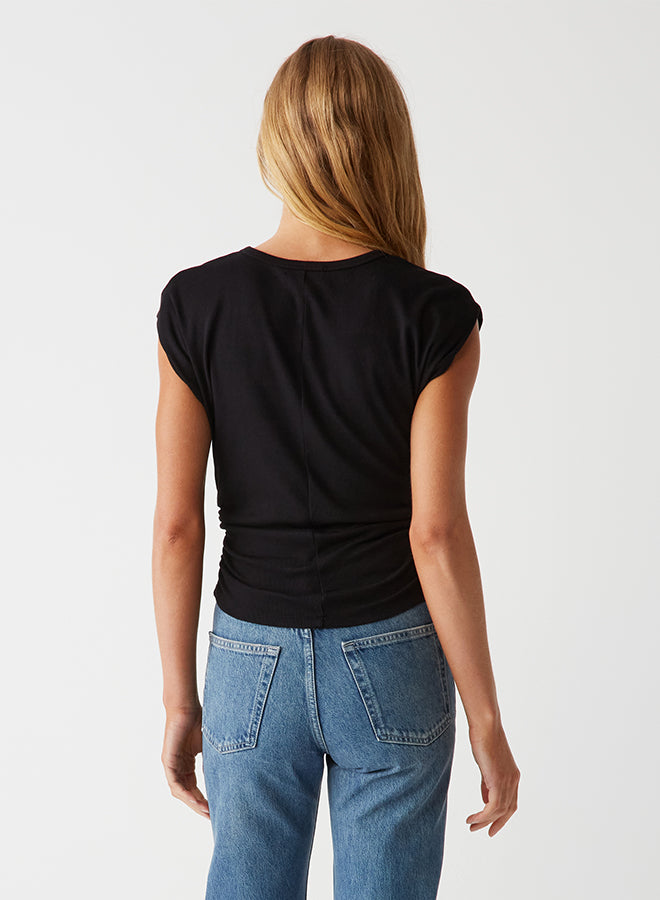 Michael Stars Joni Power Shoulder Tee in Nocturnal