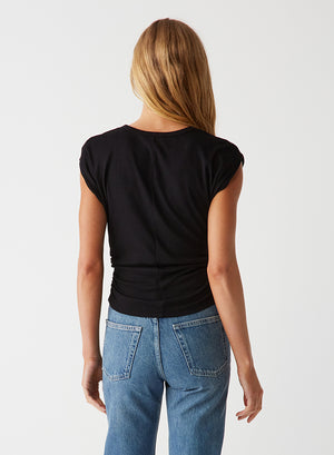 Michael Stars Joni Power Shoulder Tee in Nocturnal