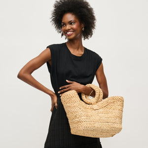 Urban Expressions Edith Ring Handle Tote Bag in Natural