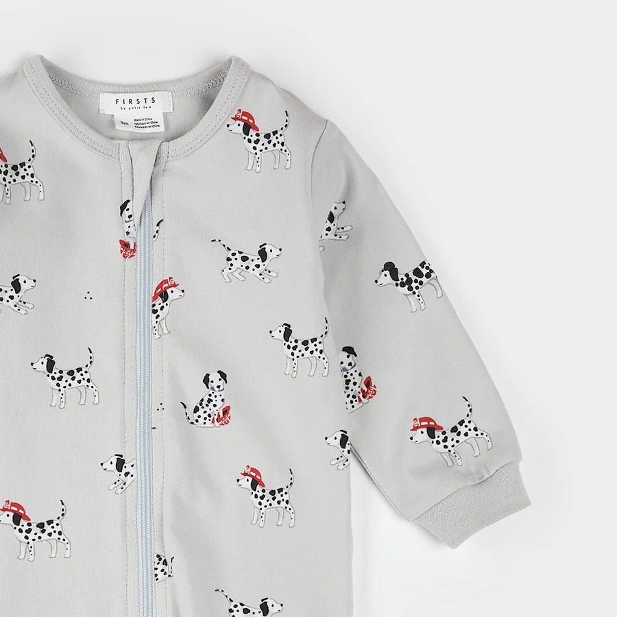 Petit Lem Footie in Firefighter Dalmations