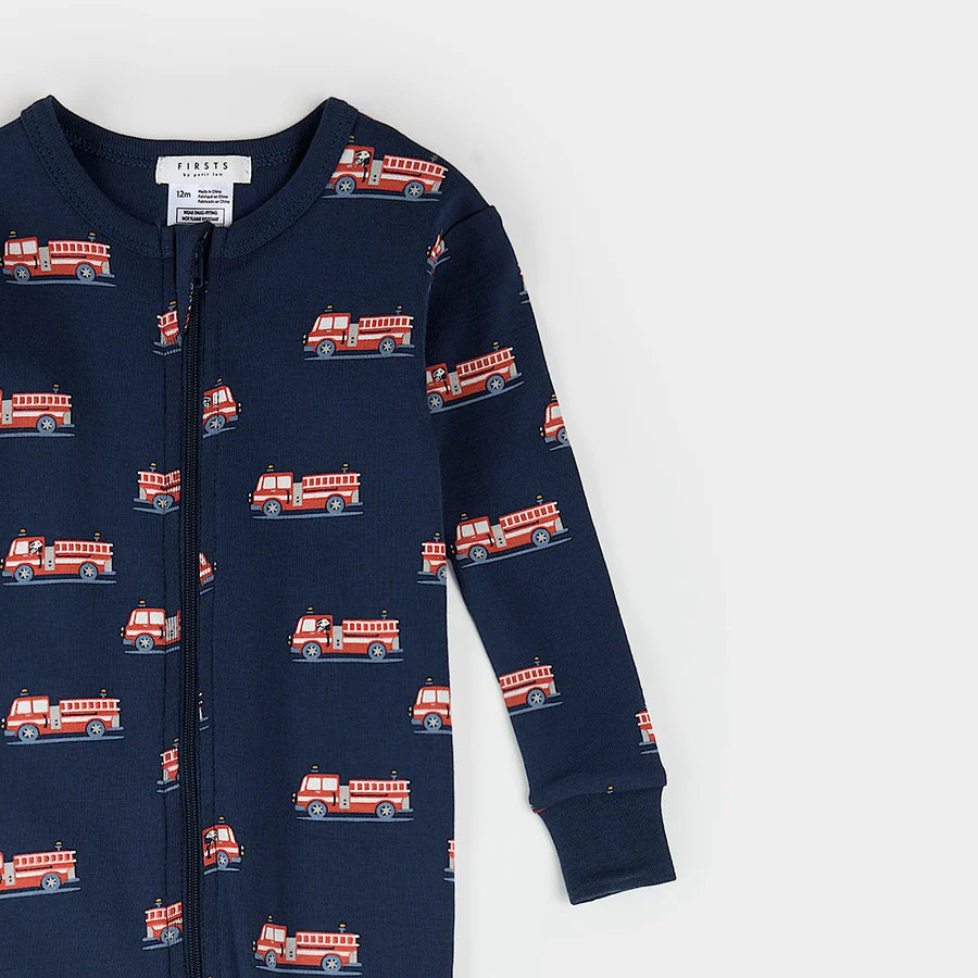 Petit Lem Convertible Sleeper in Navy Firetruck