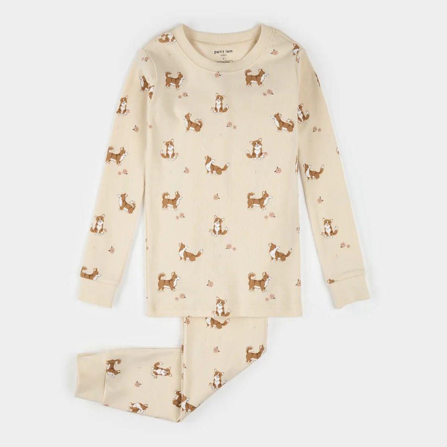 Petit Lem Pajama Set in Corgis