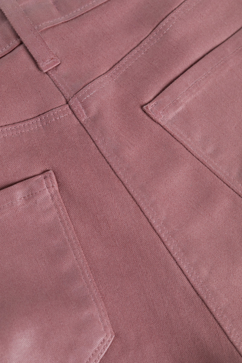 L'Agence Ruth High Rise Straight Leg Coated Jean in Mauve Rose