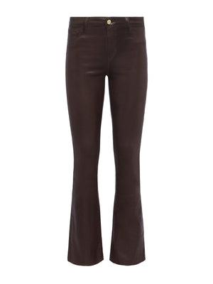 L'Agence Ruth High Rise Straight Leg Coated Jean in Espresso