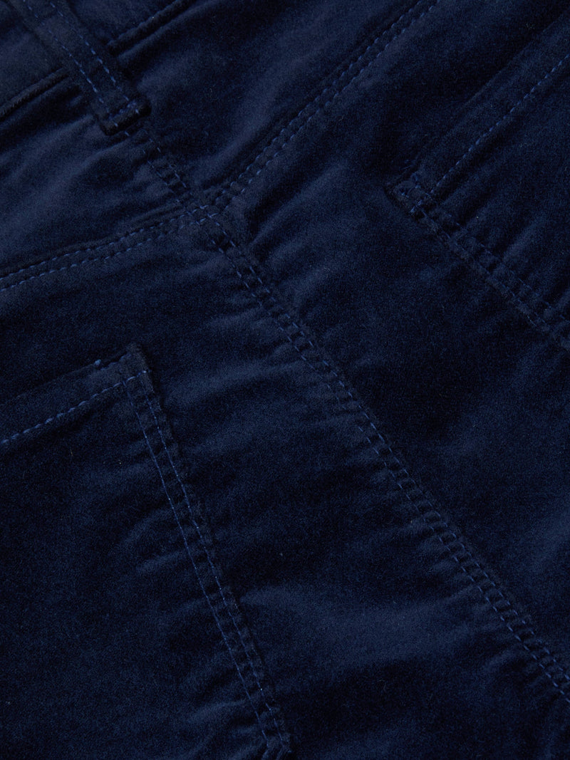 L'Agence Stevie High Rise Velvet Pant in Deep Midnight