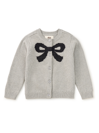 Tea Collection Bow Cardigan in Gray