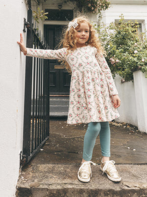 Tea Collection Printed Ballet Dress in Wallpaper Floral