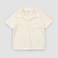 Miles the Label Terry Polo Shirt in Off White