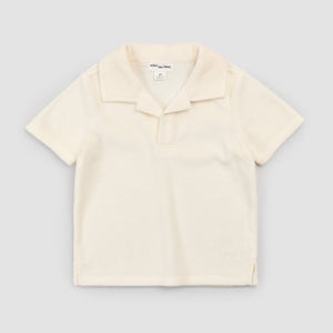 Miles the Label Knit Polo Shirt in Off White