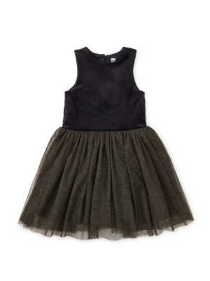 Tea Collection Velour and Tulle Ballet Dress in Jet Black