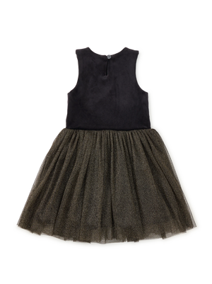 Tea Collection Velour and Tulle Ballet Dress in Jet Black