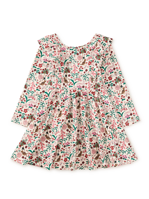 Tea Collection Ruffle Shoulder Ballet Dress in Tea Party Floral