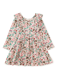 Tea Collection Ruffle Shoulder Ballet Dress in Tea Party Floral