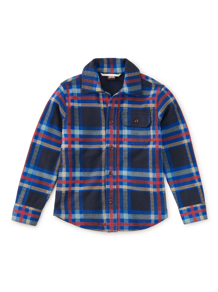 Tea Collection French Terry Shacket in Windsor Hearth Plaid