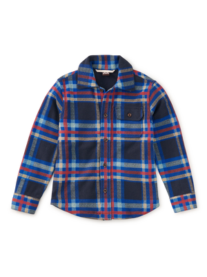 Tea Collection French Terry Shacket in Windsor Hearth Plaid