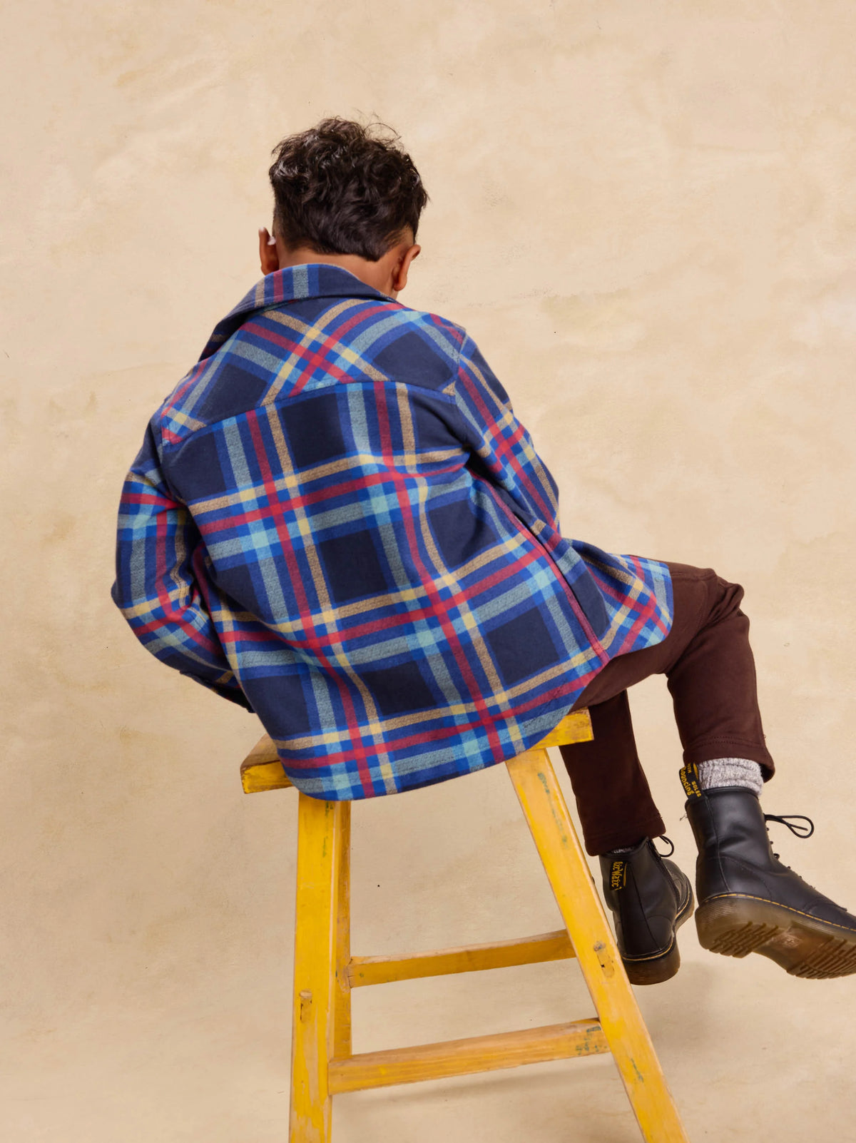 Tea Collection French Terry Shacket in Windsor Hearth Plaid