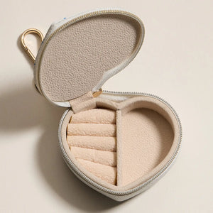 Frem NYC Leather Heart Travel Case Key Chain in Blue