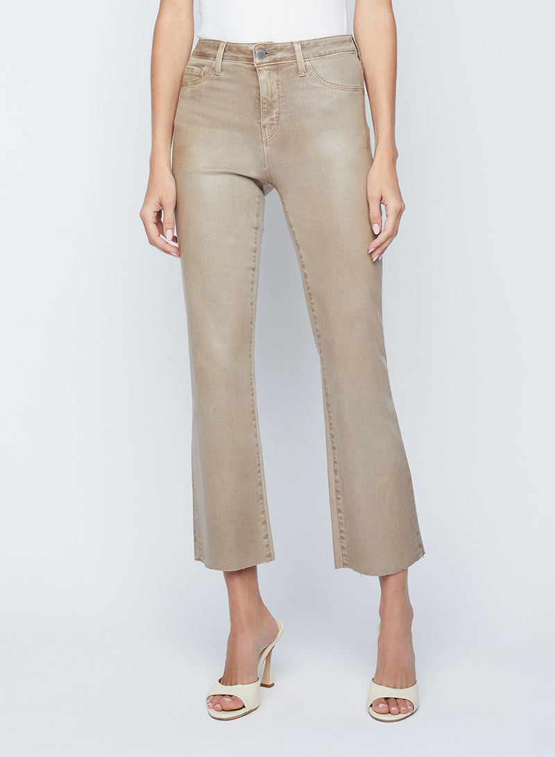 L'Agence Kendra Coated Crop Flare Jean in Rye