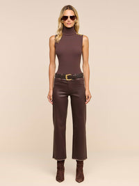 L'Agence Wanda High-rise Coated Crop Wide-leg Jean