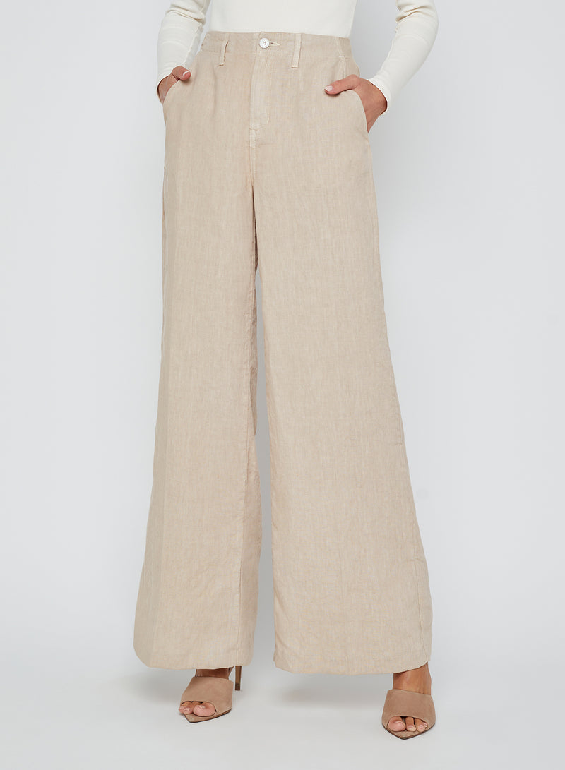 L'Agence Brie High Rise Wide Leg Pant in Doeskin