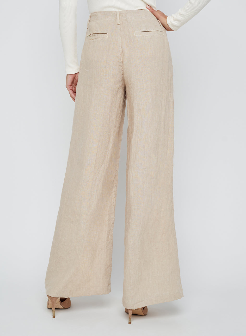 L'Agence Brie High Rise Wide Leg Pant in Doeskin