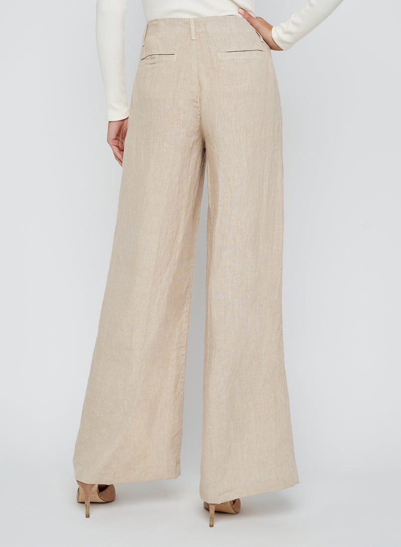 L'Agence Brie High Rise Wide Leg Pant in Doeskin