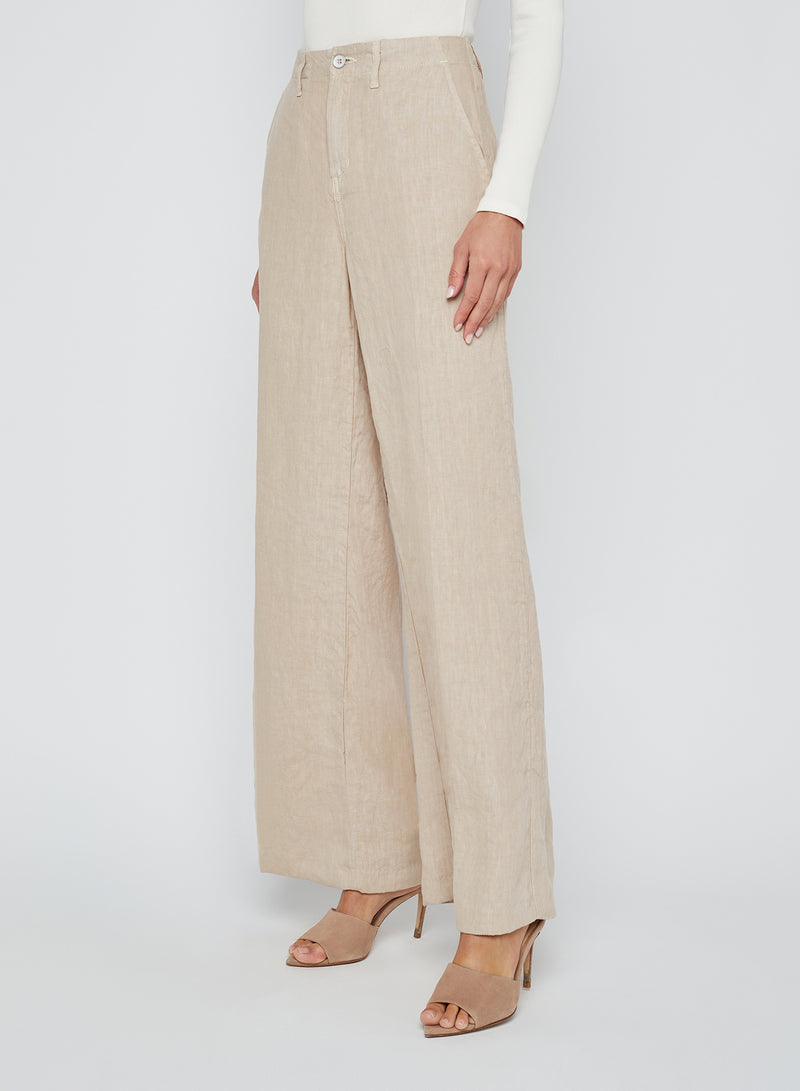 L'Agence Brie High Rise Wide Leg Pant in Doeskin