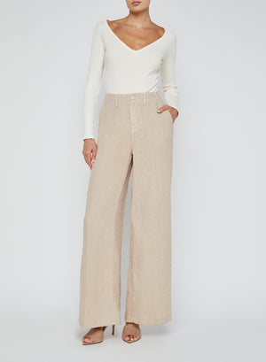 L'Agence Brie High Rise Wide Leg Pant in Doeskin