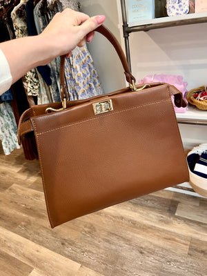 Debbie Katz Sheila Italian Leather Bag in Chestnut