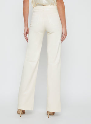 L'Agence Clayton High Rise Wide Leg Coated Jean in French Vanilla