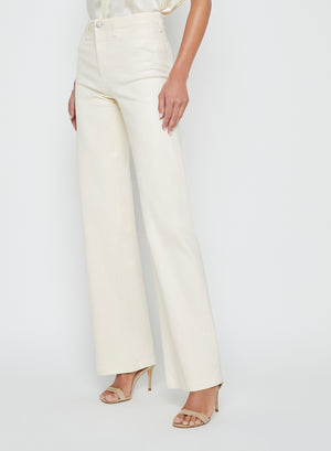 L'Agence Clayton High Rise Wide Leg Coated Jean in French Vanilla