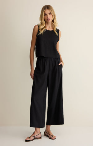 Z Supply Scout Linen Flare Pant in Black