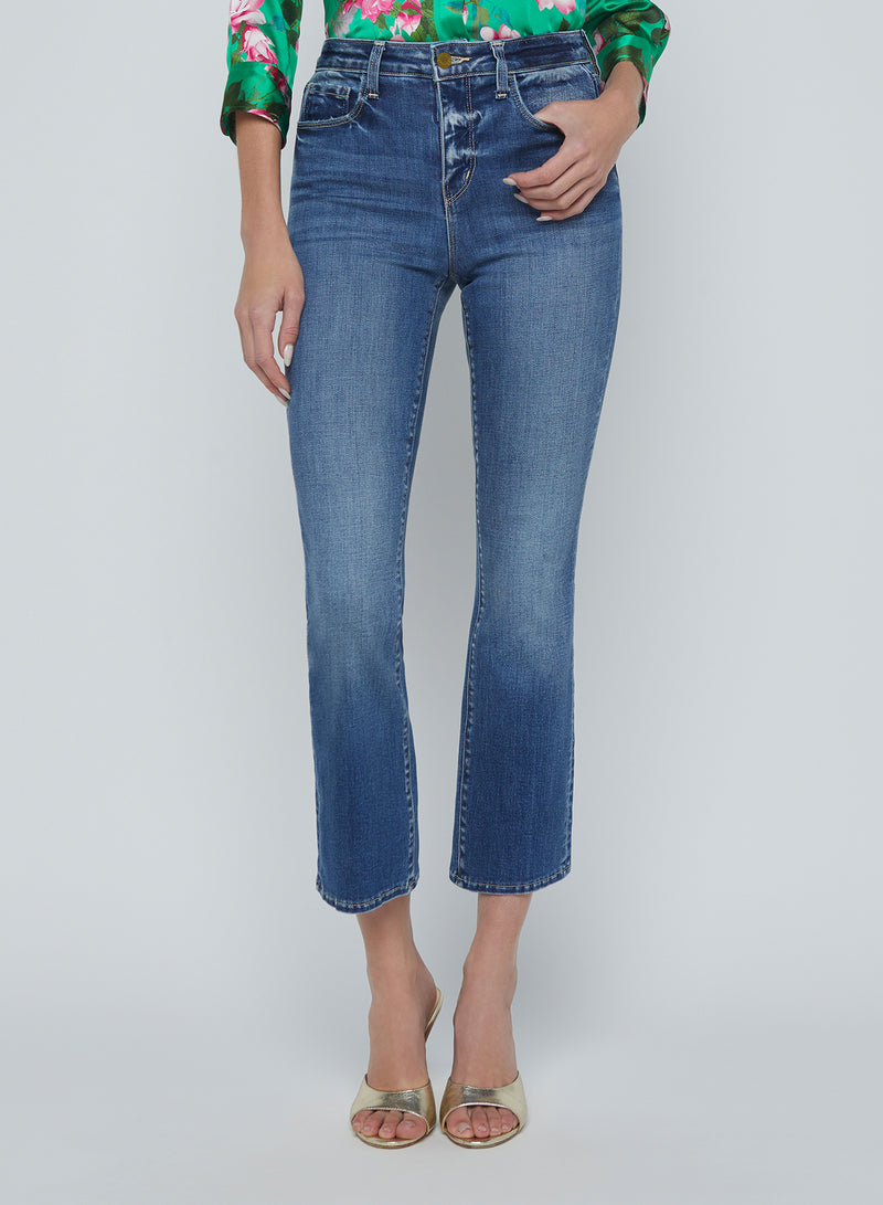 L'Agence Tati High Rise Crop Micro Boot Jean in Alverez