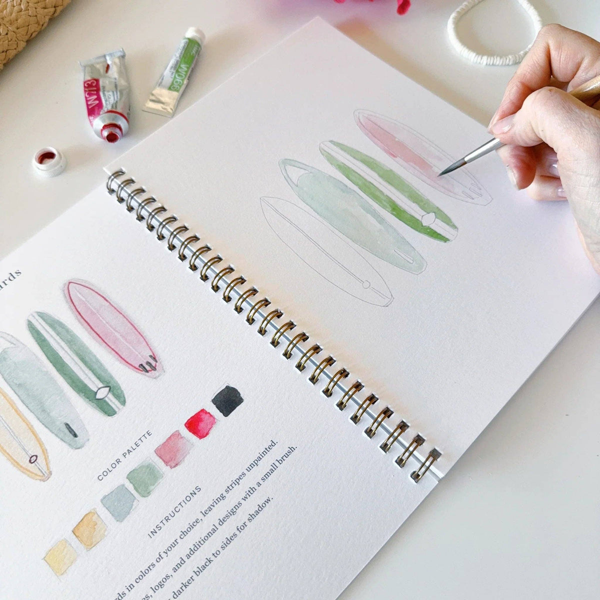 emily lex studio Tropical Watercolor Workbook