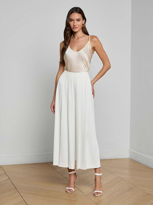 L'Agence Novalynn Cropped Pleated in White
