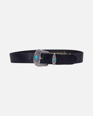 Amsterdam Heritage Gem Leather Belt in Black