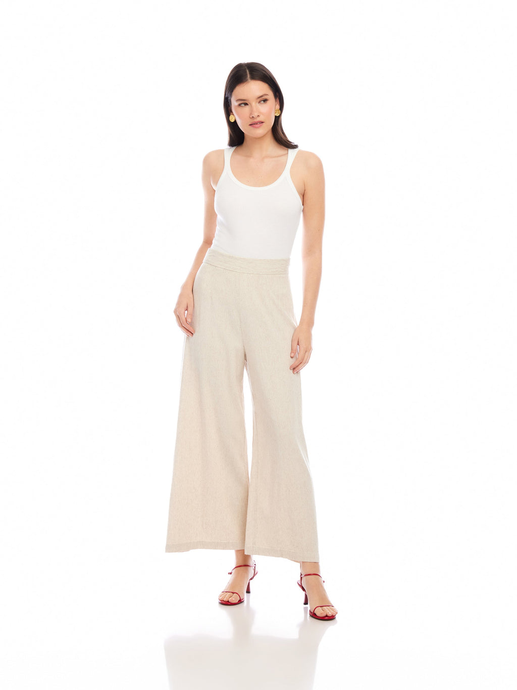 Fifteen Twenty Vivienne Wide-Leg Pants in Oatmeal