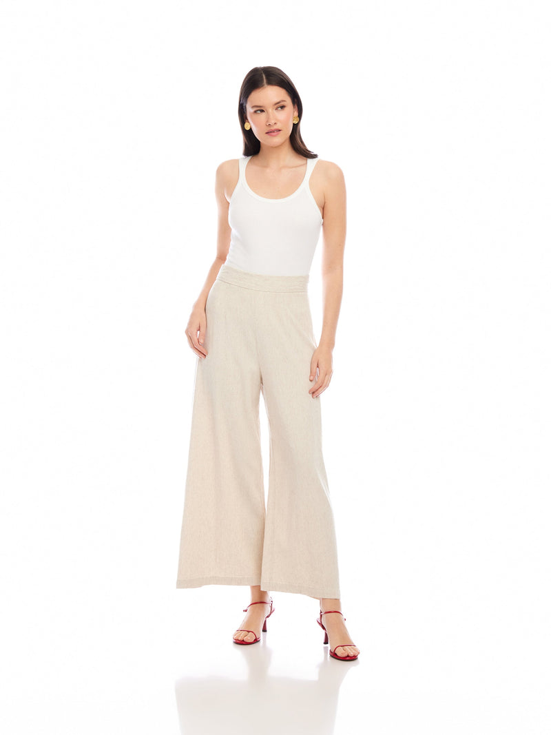 Fifteen Twenty Vivienne Wide-Leg Pants in Oatmeal
