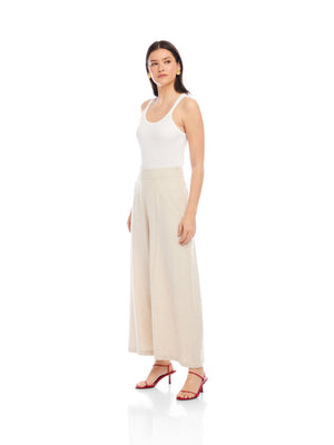Fifteen Twenty Vivienne Wide-Leg Pants in Oatmeal