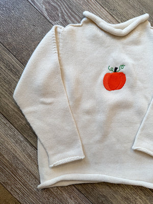 A Soft Idea Pumpkin Roll Neck Sweater in Natural