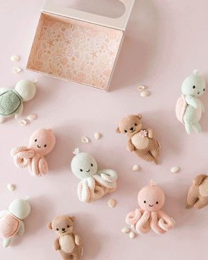 Cuddle + Kind Baby Octopus in Soft Coral Pink