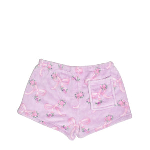 OMG Accessories Bow Printed Cozy Pajama Shorts