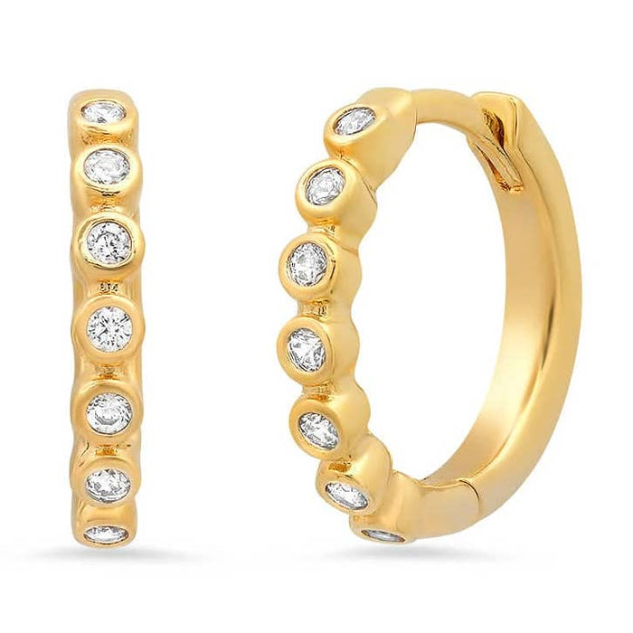 Tai Huggies with Round Cz Accents