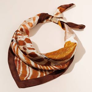 Frem NYC Safari Animal Print Satin Scarf