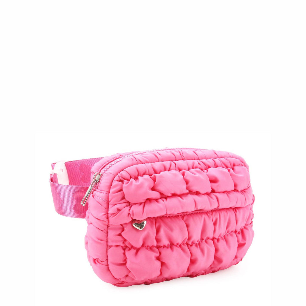 OMG Accessories Quilted Scrunchies Fanny Pack in Hot Pink