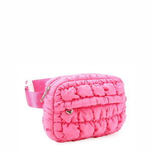 OMG Accessories Quilted Scrunchies Fanny Pack in Hot Pink
