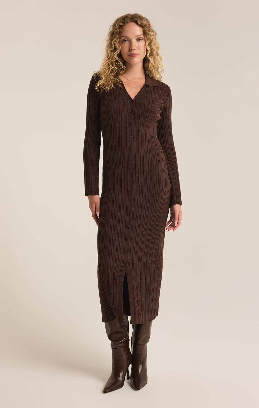 Z Supply Danity Sweater Dress in Coffee Bean